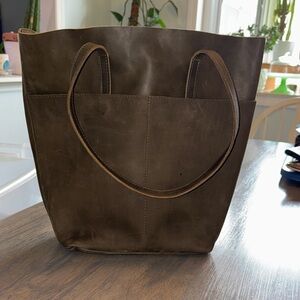ABLE Selam Olive Leather Tote Bag - Women